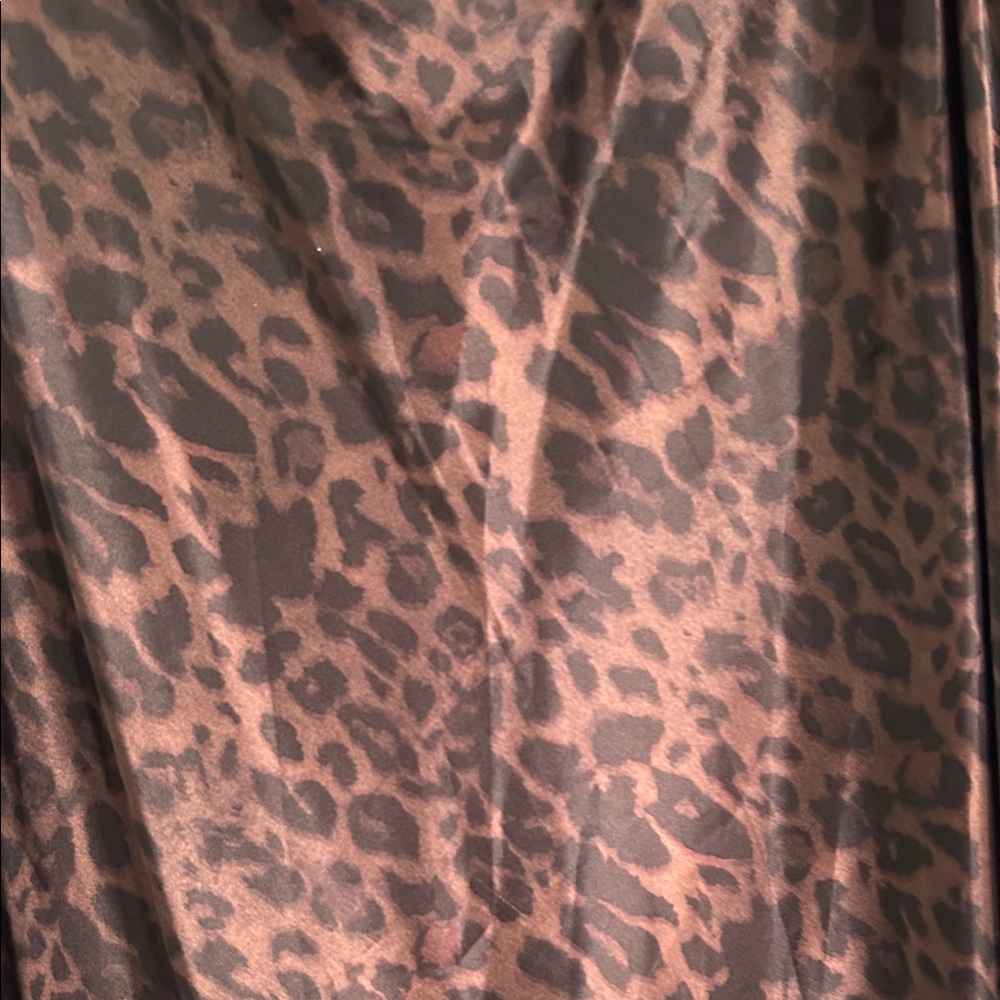 bebe Brown Leopard Satin Slip Midi Dress - Picture 3 of 4